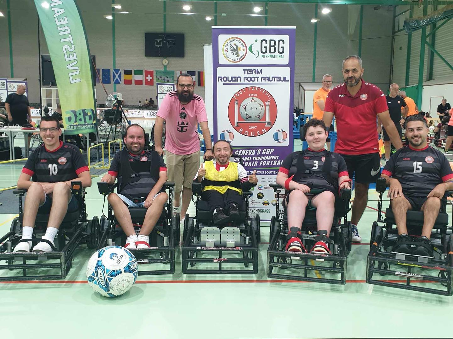 Championnat du GBG Geneva’s Cup le club de Foot-Fauteuil Rouen face au FC United Powerchair Football Club Foot-Fauteuil France